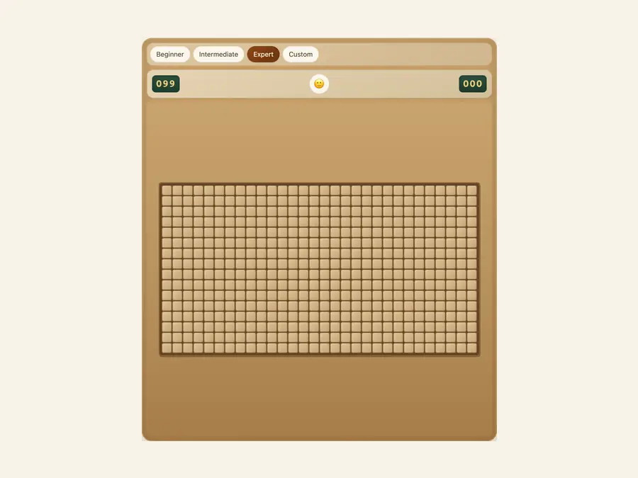 Minefield grids at different sizes